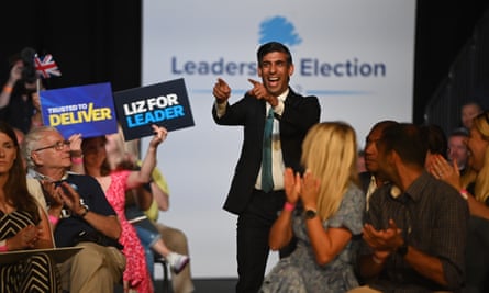 Tory supporters remain unconvinced by Rishi Sunak, pictured at the Cheltenham hustings on Thursday.