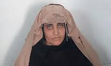 Sharbat Gula before her court hearing in Peshawar