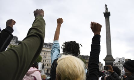A Black Lives Matter rally in London on 12 June 2020.