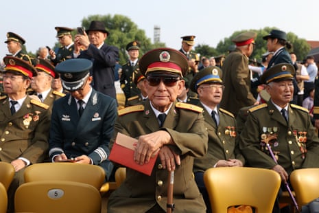A veteran attends the military parade