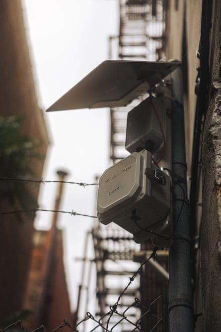 An air quality sensor in an urban area.