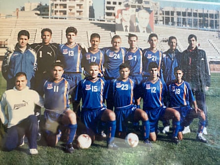 Fahd Saleh with his Al-Karamah teammates during his time as a title-winning goalkeeper in Syria.