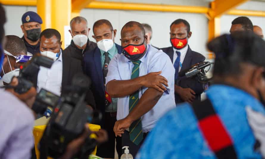 ‘The fear of this vaccine is real’: how Papua New Guinea’s Covid strategy went so wrong | Papua New Guinea 7 Prime minister James Marape receives a Covid jab in March