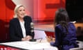 Marine Le Pen is interviewed by Apolline de Malherbe.