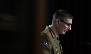 Australia Defence Force Responds To Findings Into Special Forces Inquiry Over Alleged War Crimes<br>CANBERRA, AUSTRALIA - NOVEMBER 19: Chief of the Australian Defence Force (ADF) General Angus Campbell delivers the findings from the Inspector-General of the Australian Defence Force Afghanistan Inquiry on November 19, 2020 in Canberra, Australia. A landmark report has shed light on alleged war crimes by Australian troops serving in Afghanistan. (Photo by Mick Tsikas - Pool/Getty Images)