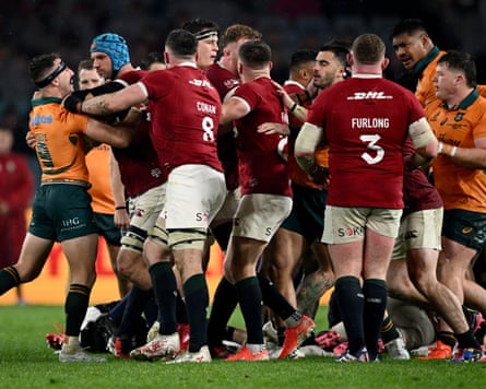 A scuffle breaks out