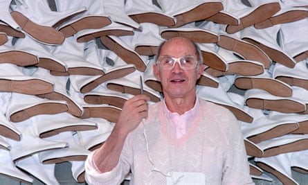 André Courrèges in his workshop in Paris, 1987.