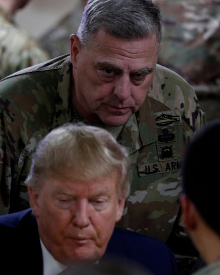 Gen Mark Milley with President Donald Trump in Afghanistan in 2019.