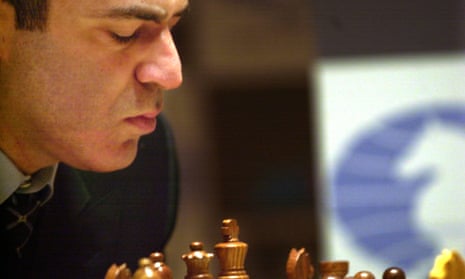 Garry Kasparov plays against the chess champion supercomputer Deep Junior, during the second day of the Man vs. Machine chess championship in New York, Tuesday Jan. 28, 2003. 