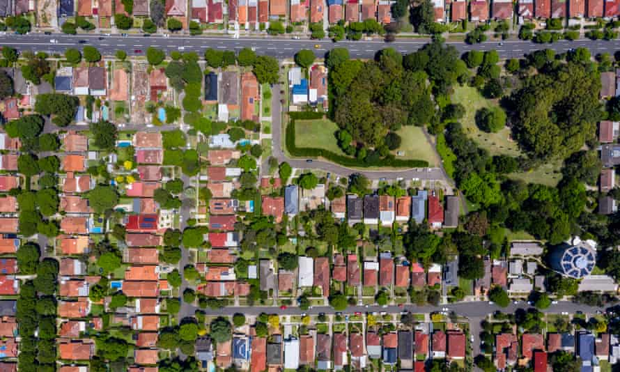 An aerial view of Sydney suburbs