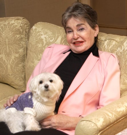 Leona Helmsley with her dog, Trouble.