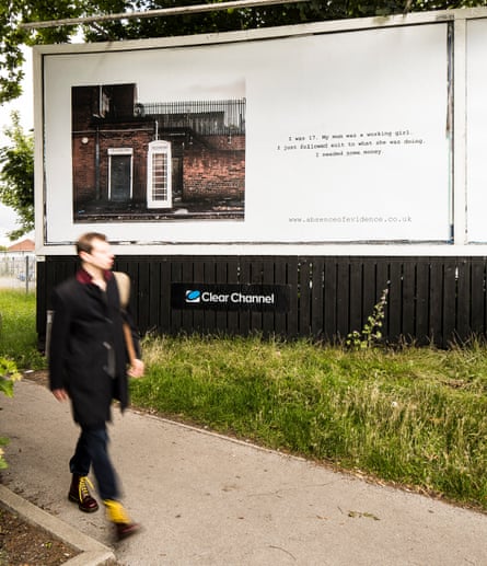 Hidden tragedy ... a billboard in Hull.