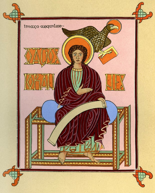 Saint John the Evangelist, from the Lindisfarne Gospels.