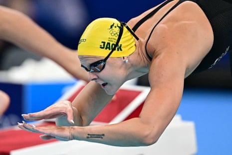 Shayna Jack swims with the Australia team in 2024