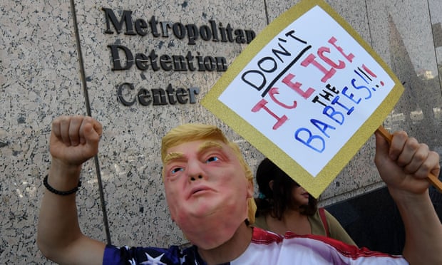 Protest at an Ice detention facility in LA on 30 June, 2018. 