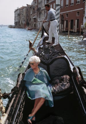 The art collector Peggy Guggenheim in Venice in 1968