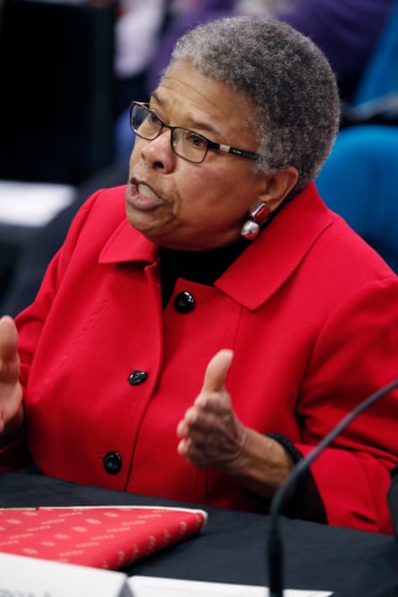A woman in a red jacket