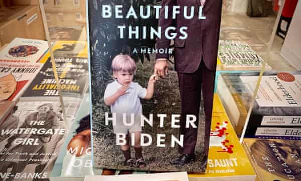 Hunter Biden’s memoir on display in a Washington bookstore.