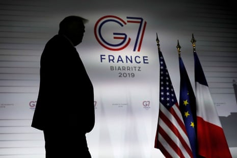 Donald Trump at the G7 summit in Biarritz, France, on 26 August.
