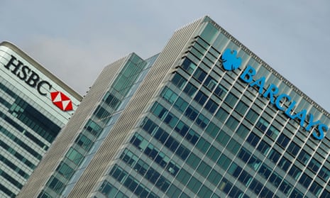 Barclays and HSBC buildings in London