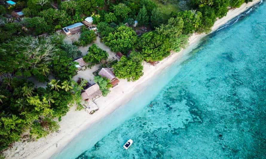 A drone shot of the island of Rah, in the Banks group of islands in Vanuatu’s far north
