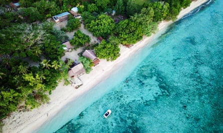 A drone shot of the island of Rah, in the Banks group of islands in Vanuatu’s far north.