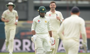 Anderson celebrates after dismissing Faheem Ashraf.