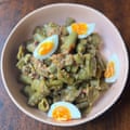 Elisabeth Luard finishes her stew with breadcrumbs and hard-boiled eggs.