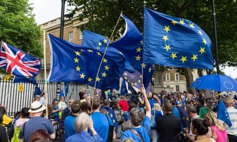 Pro-EU supporters on Whitehall