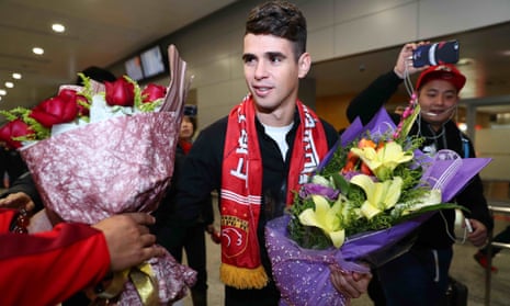 The Brazilian player Oscar at Shanghai airport this month.