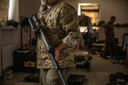 Steve from US, inside the base. He was fighting with the Da Vinci Wolves group, outside Bakhmut.