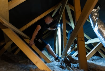 Orlando Murphy at work as part of professional snagging company New Home Quality Control, checking new-build houses for faults