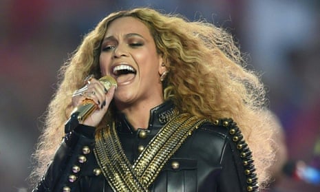 Slaying: Beyonce plays the Super Bowl. 