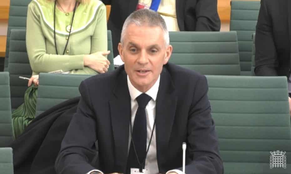 Tim Davie at the public accounts committee hearing in Westminster