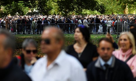 People queue at Southwark Park to visit Britain's Queen Elizabeth lying in state