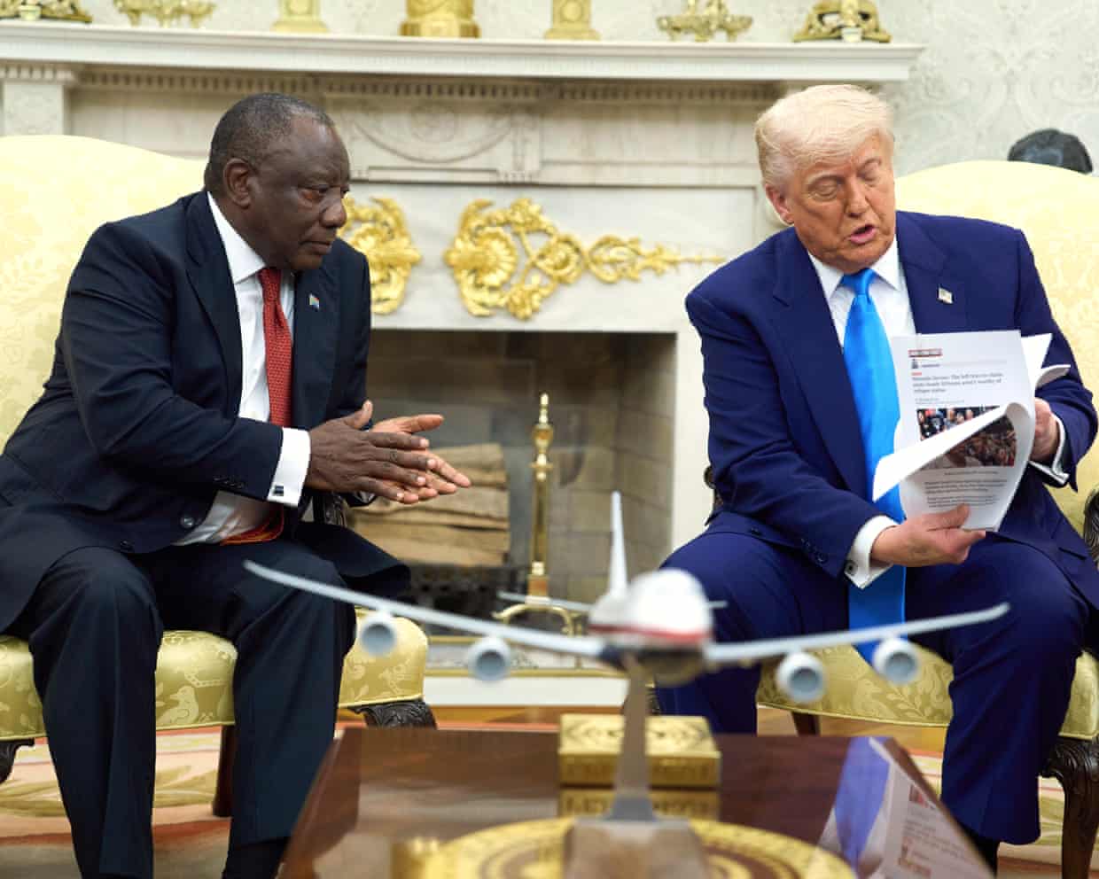 Trump and Ramaphosa in the Oval Office of the White House