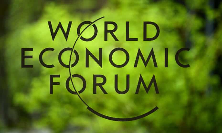 The logo of the World Economic Forum in Davos