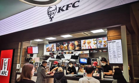 KFC customers in a Moscow shopping centre.
