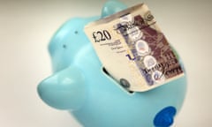 Savings survey<br>File photo dated 06/01/15 of money in a piggy bank, as a survey found that the average Briton needs £21,000 in savings to feel financially secure. PRESS ASSOCIATION Photo. Issue date: Wednesday October 26, 2016. Many savers are less than £5,000 short of this goal, according to the research from Nationwide Savings. See PA story MONEY Savings. Photo credit should read: Gareth Fuller/PA Wire