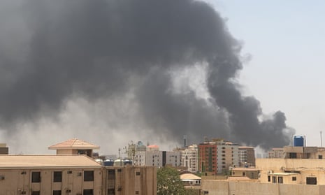 Smoke rising over Khartoum on Saturday.