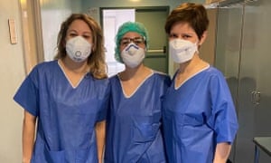 Annalisa Malara, left, with colleagues at Codogno hospital.