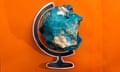 Image of globe made of scrunched up paper