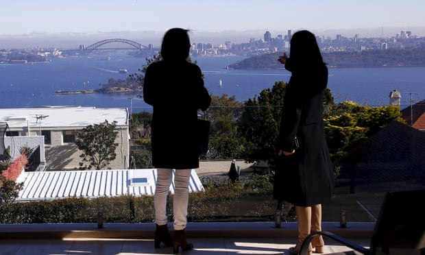 A view of Sydney Opera House and Harbour Bridge from a house in Sydney