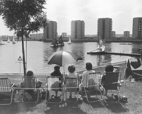 Spectators at the Thamesmead sailing club in 1974.