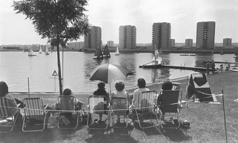 Spectators at the Thamesmead sailing club in 1974.