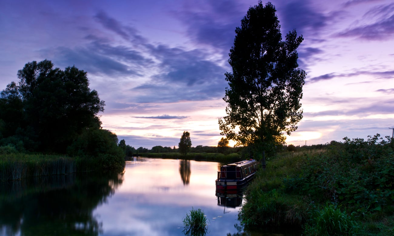 Moored on the Great Ouse at dusk.