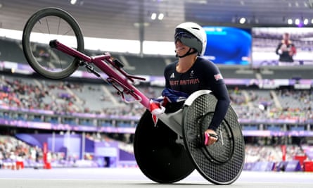 Sammi Kinghorn after finishing second in the T54 1500m at the Paralympics
