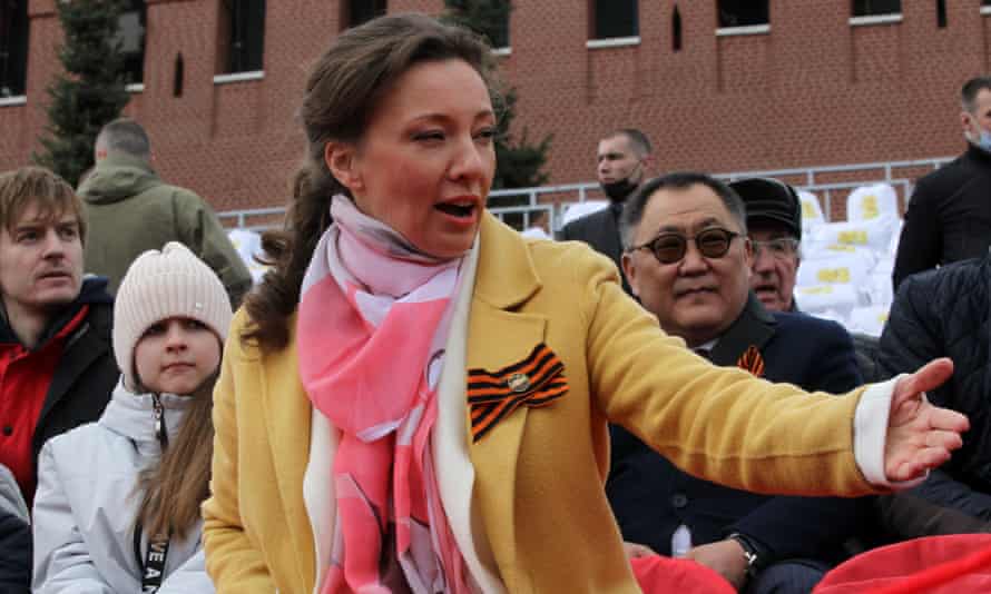 Russian deputy prime minister Anna Kuznetsova during the Victory Day Parade at Moscow’s Red Square on 9 May.