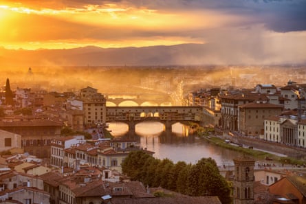 Beautiful sunset landscape view of Florence