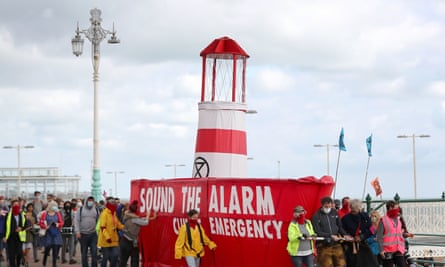 Lightship Greta on Brighton seafront before its journey to London.